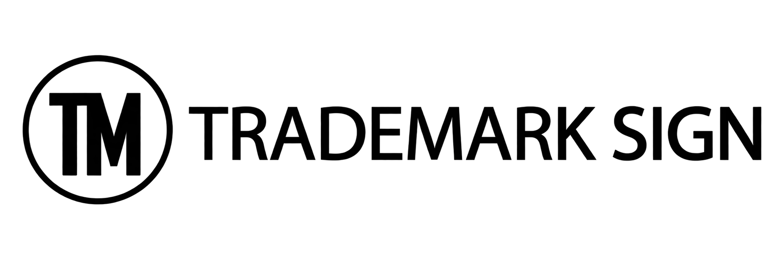 Monochrome trademark logo on transparent canvas